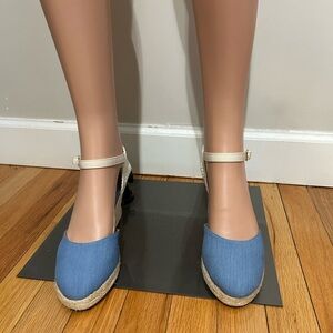 Women's Blue Espadrille Wedges